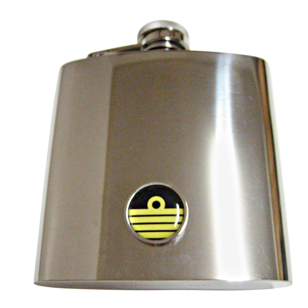 Round Nautical Captain Rank Large Flask - image 1